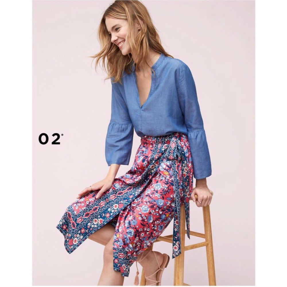 LOFT Rose Garden Wrap Skirt NWT